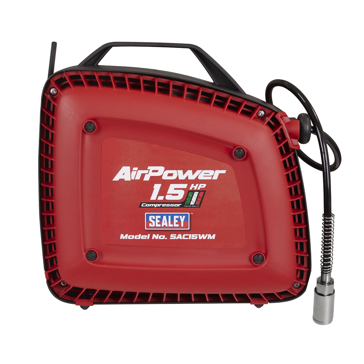Sealey Wall Mounting Oil Free Air Compressor 1.5hp With 7m Hose Reel SAC15WM