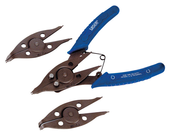 LASER 0684 Circlip Pliers Set Internal External 1.2mm Tips Chrome Molybdenum