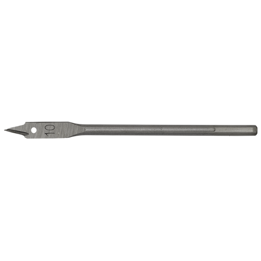 Sealey Flat Wood Bit Fully Hardened In Plastic Wallet 10mm x 152mm FWB10
