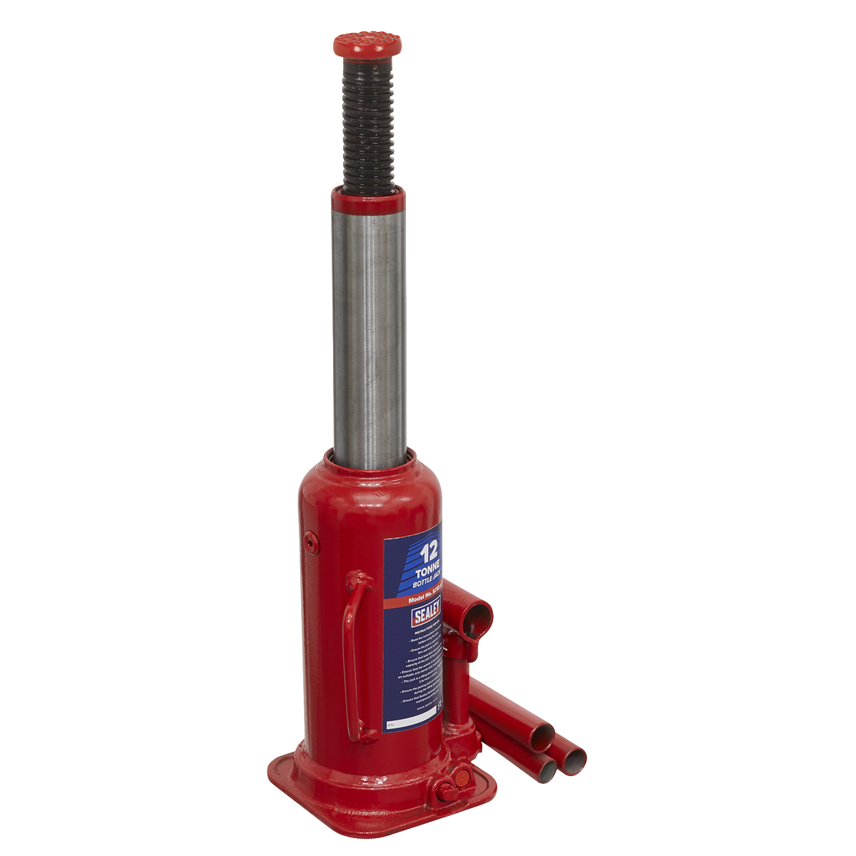 Sealey Bottle Jack Lift With Overload Valve & 2-Piece Handle 12 Tonne SJ12