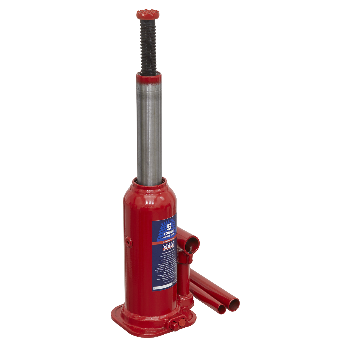 Sealey Bottle Jack Lift With Overload Valve & 2-Piece Handle - 5 Tonne SJ5