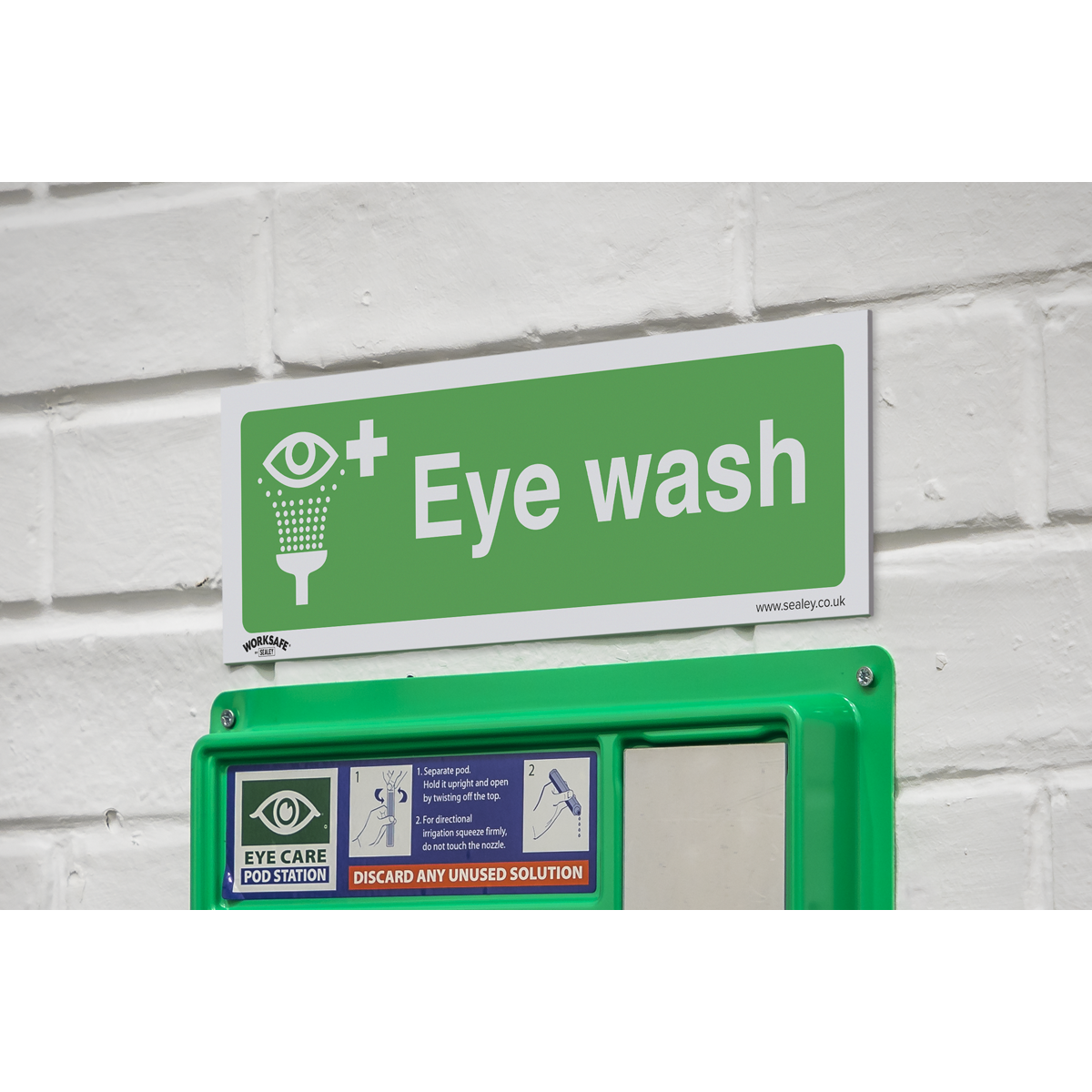 Sealey Safe Conditions Safety Sign Eye Wash Rigid Plastic 300 x 100mm SS58P1