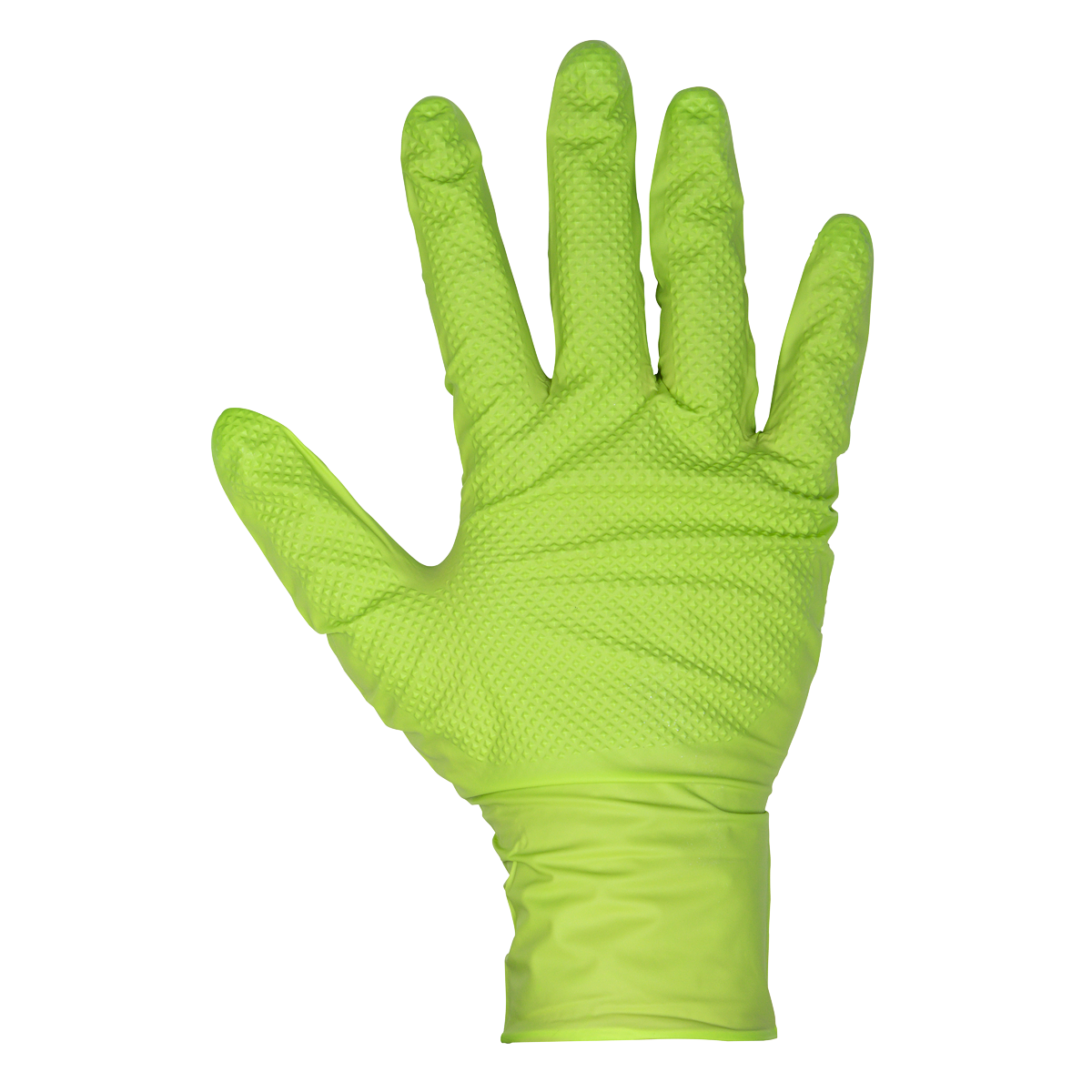 Sealey Nitrile Powder-Free Gloves Diamond Grip Green Size Large 50pcs SSP54L