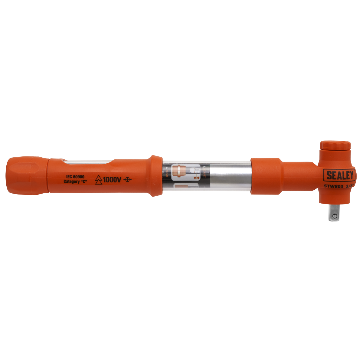 Sealey Torque Wrench Insulated 3/8" Square Drive 12-60Nm 60-Tooth STW803