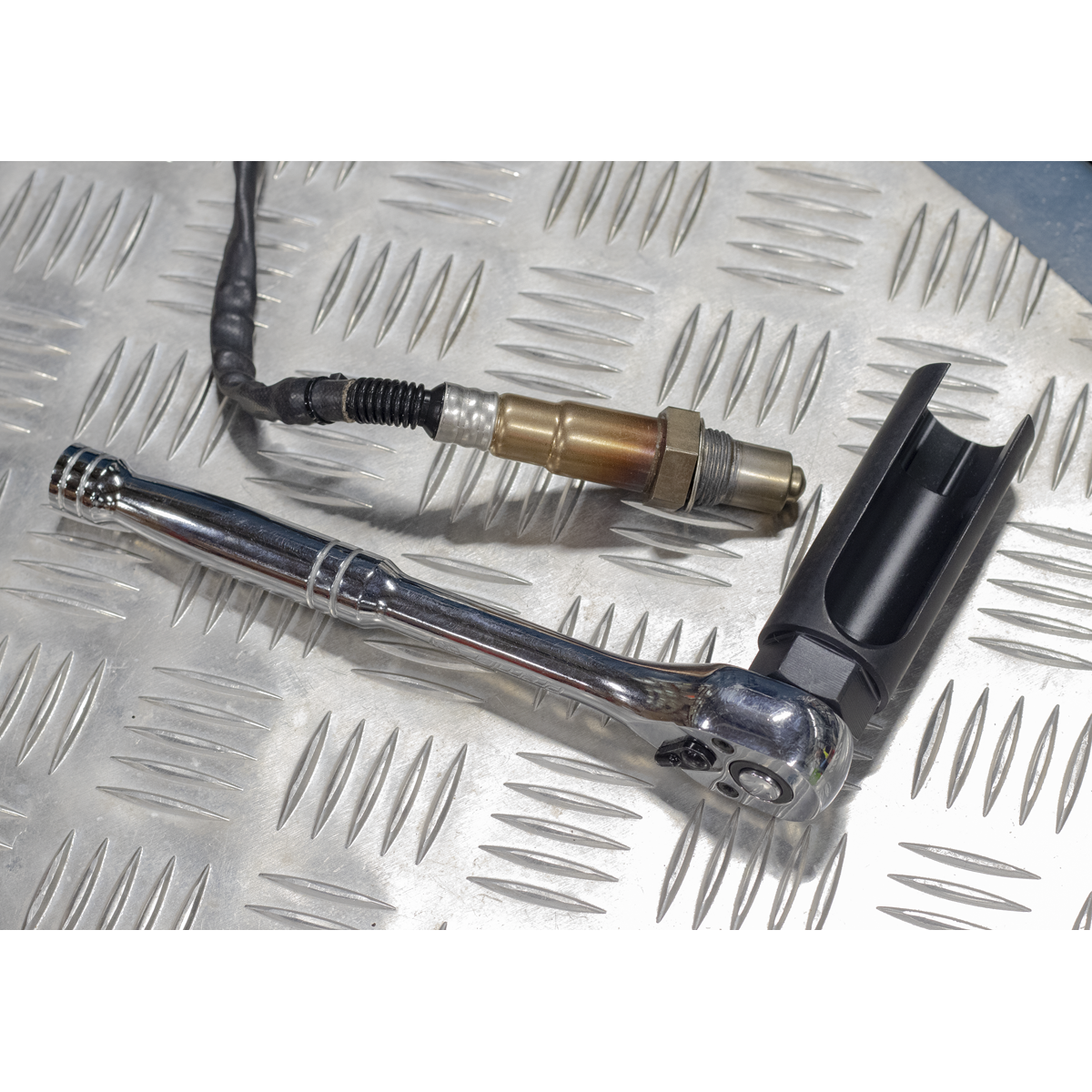 Sealey Oxygen Sensor Socket 22mm 3/8" Square Drive Chrome Vanadium Steel SX022