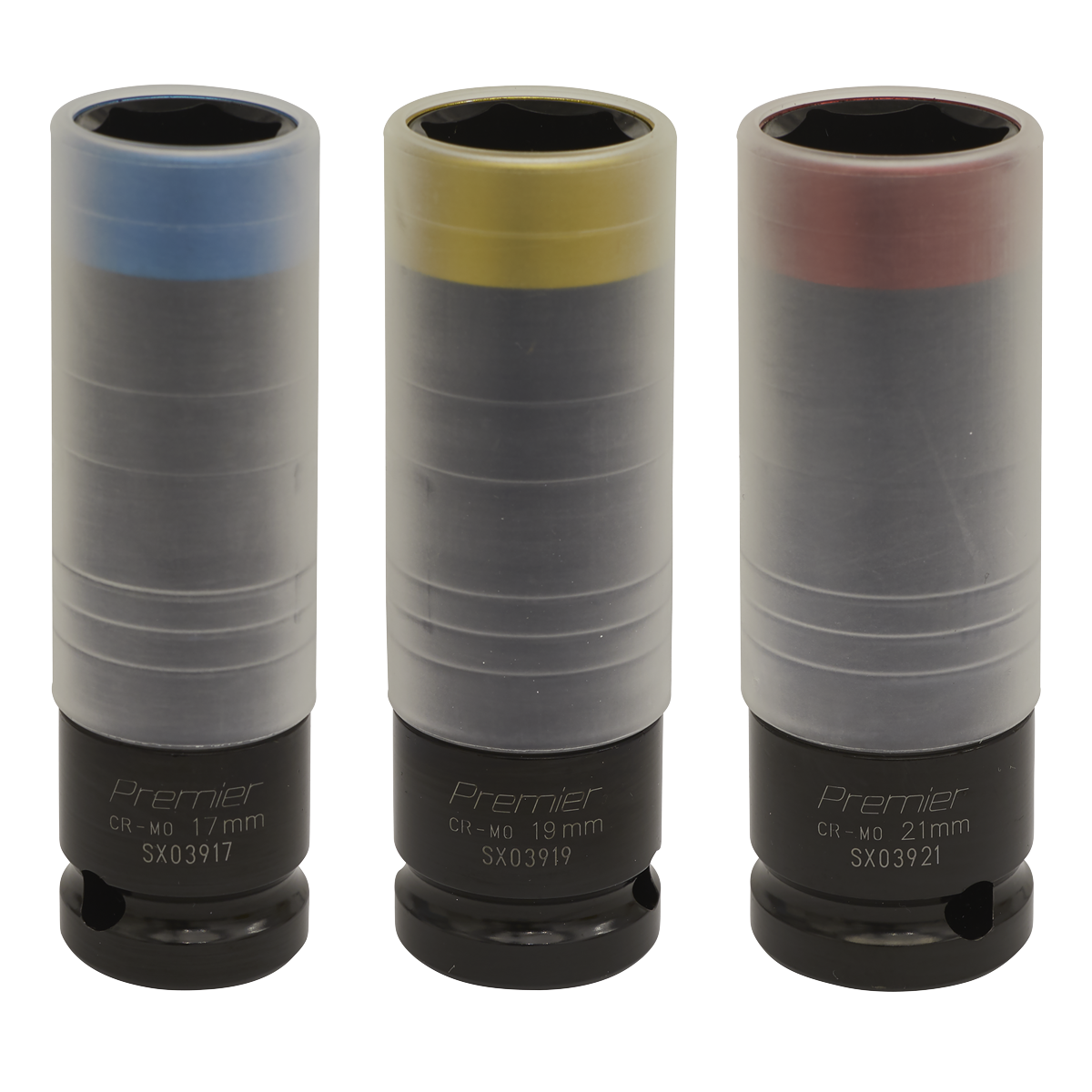 Sealey Alloy Wheel Ultra-Power Impact Socket Set 3pc 1/2" Square Drive SX039