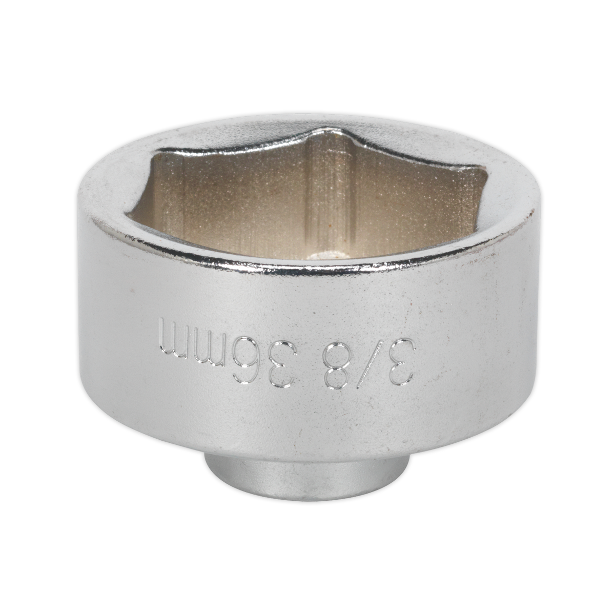 Sealey Low Profile Oil Filter Socket 36mm 3/8" Square Drive Steel Socket SX114