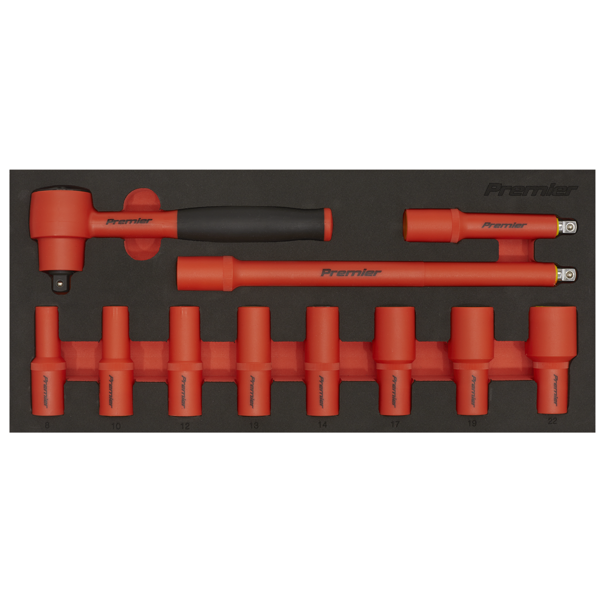 Premier Insulated Socket Set with Tool Tray 11 Pieces 3/8" Drive VDE Approved