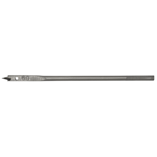 Sealey Fully Hardened High Performance Flat Wood Bit 6mm x 152mm Grey FWB60