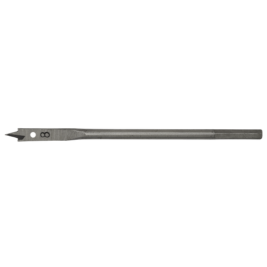 Sealey Fully Hardened High Performance Flat Wood Bit 8mm x 152mm Grey FWB80