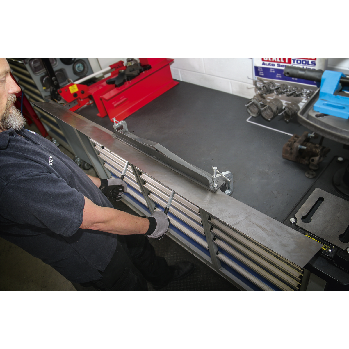 Sealey 700mm Sheet Metal Folder Vice/Bench Mounting Adjustable Fold Plate TS01