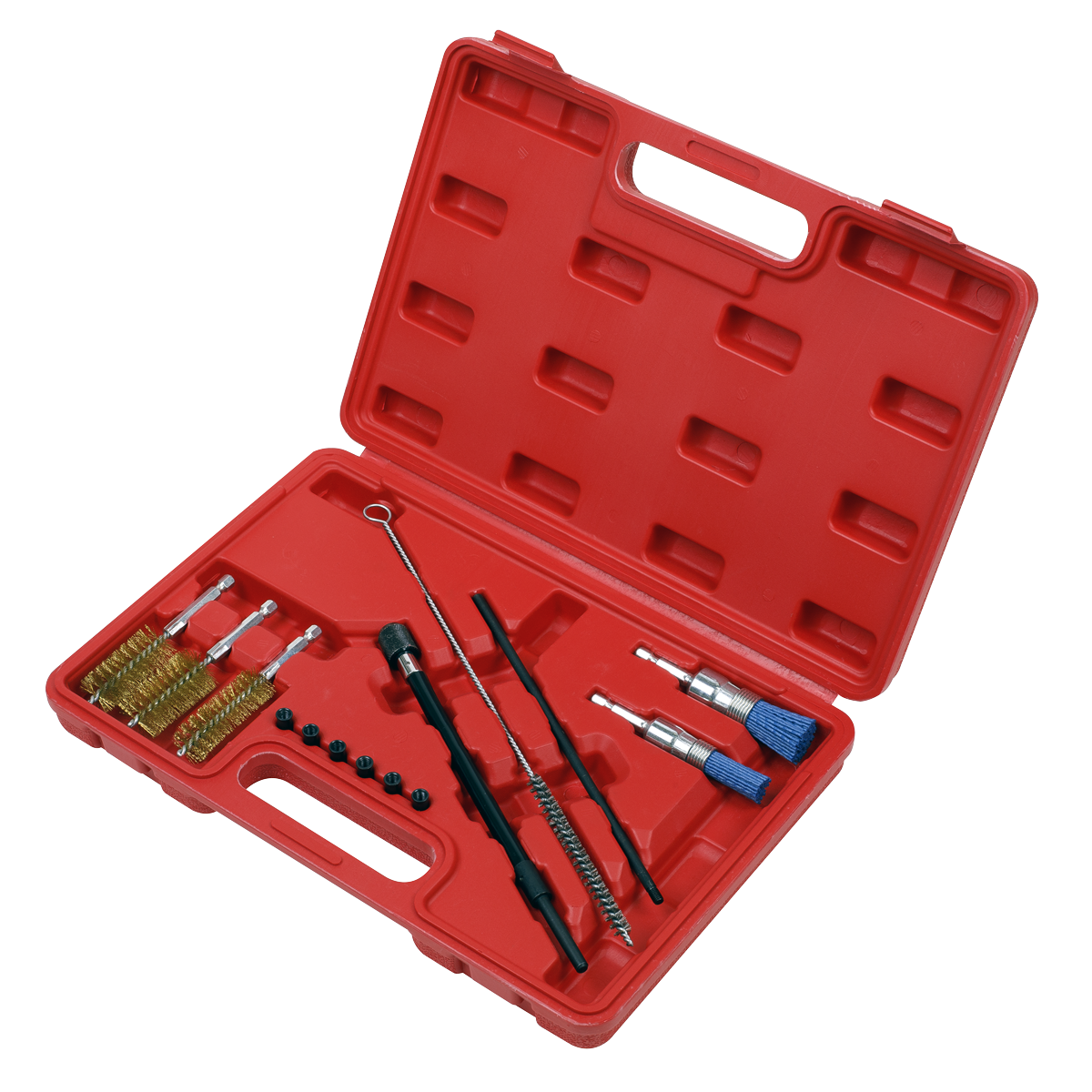 Sealey Cleaning Brush Set Injector Bore With Extension Bar 14 Pieces VS1900