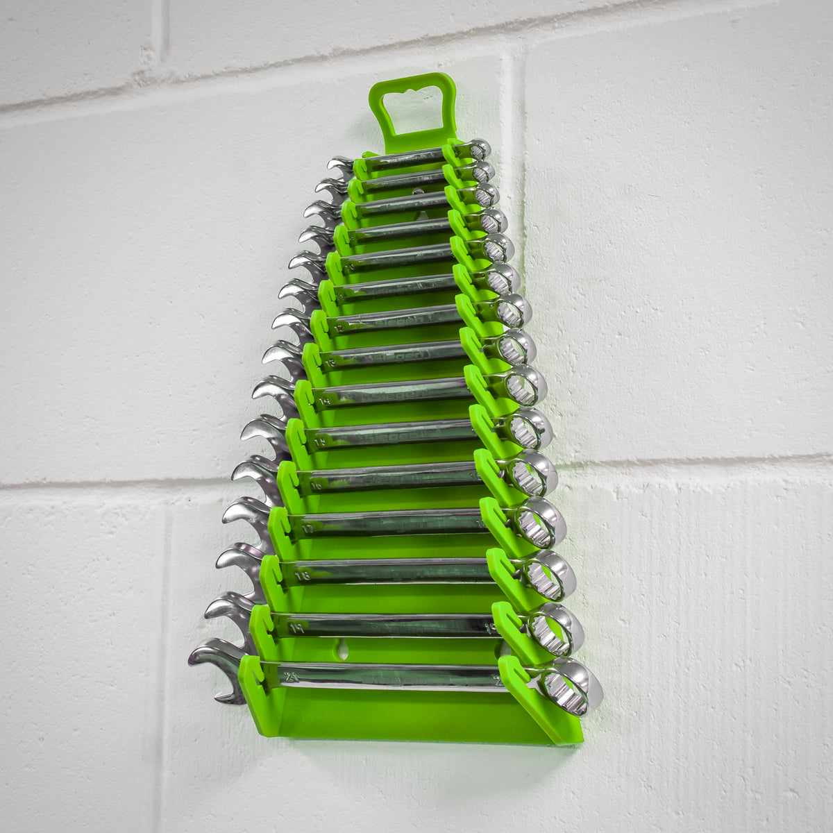 Sealey Premier Reverse Spanner Rack 15 Capacity Hi Vis Green Tool Storage WR09HV