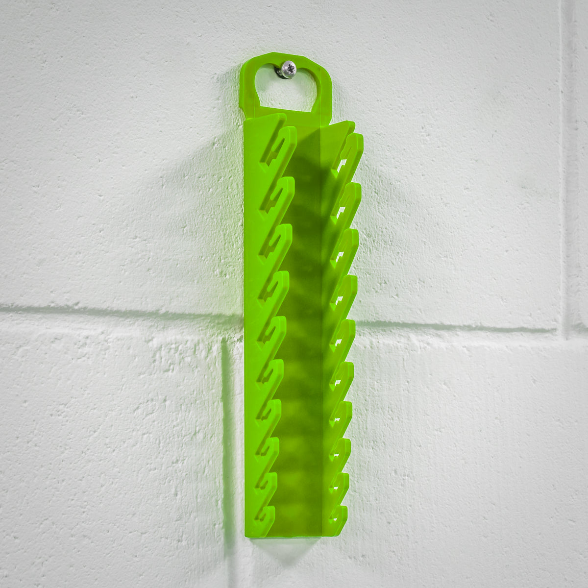 Sealey TPR Material Spanner Rack Capacity 10 Stubby Spanners Hi-Vis Green WR10HV