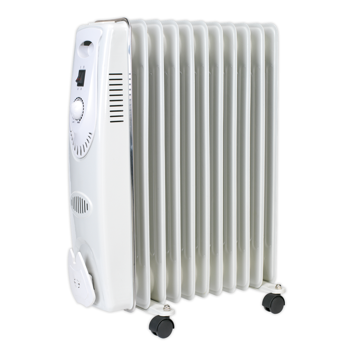 Sealey Oil Filled Radiator 2500W/230V 11 Element Safety Tip-Over Switch RD2500