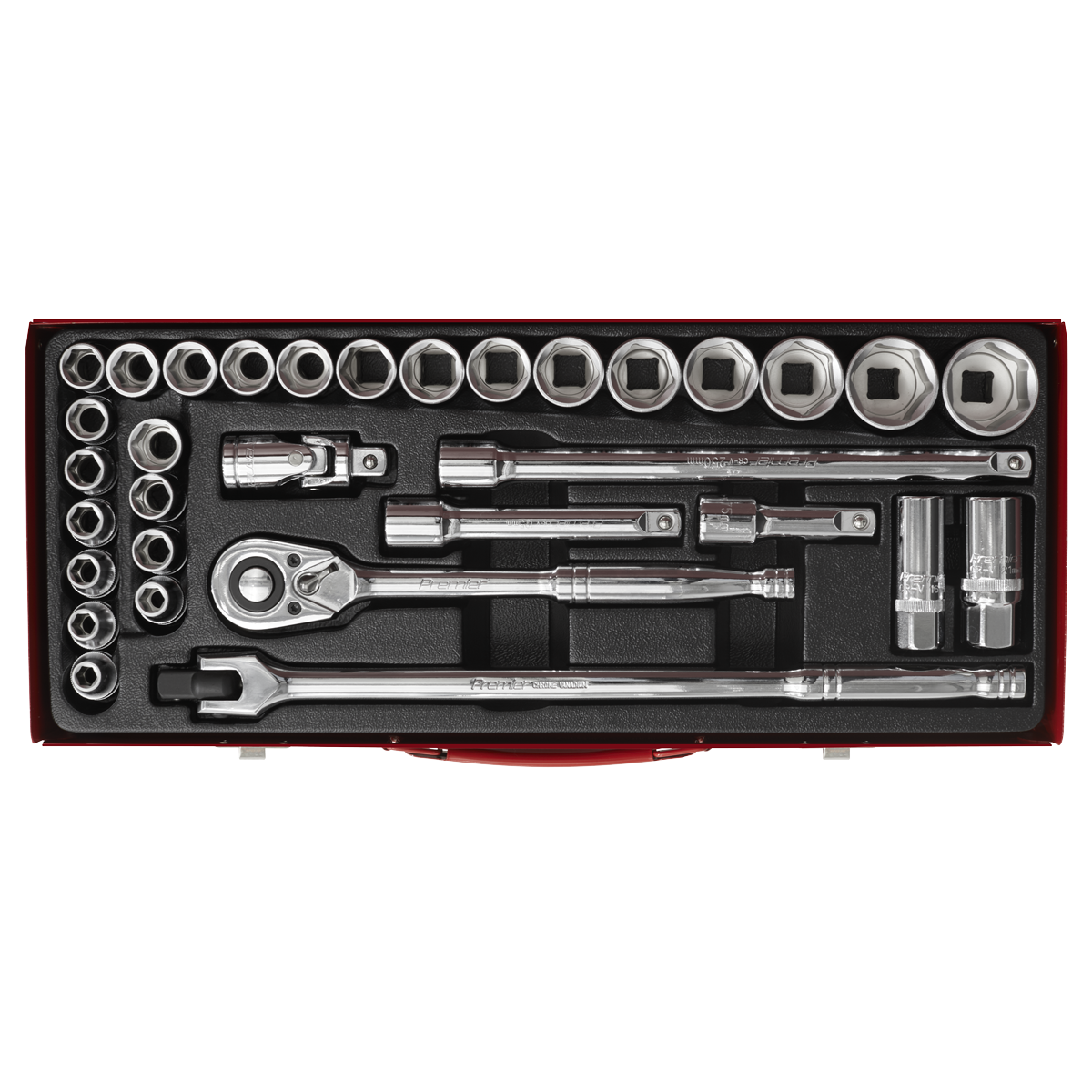 Sealey Socket Set 32 Pcs 1/2" Square Drive 6-Point WallDrive - DuoMetric AK693