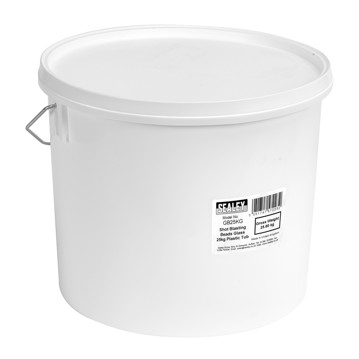 Sealey Shot Blasting Beads Glass Beads Suitable 180-300microns 25kg Tub GB25KG