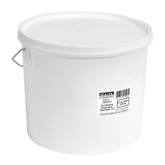 Sealey Shot Blasting Beads Glass Beads Suitable 180-300microns 25kg Tub GB25KG
