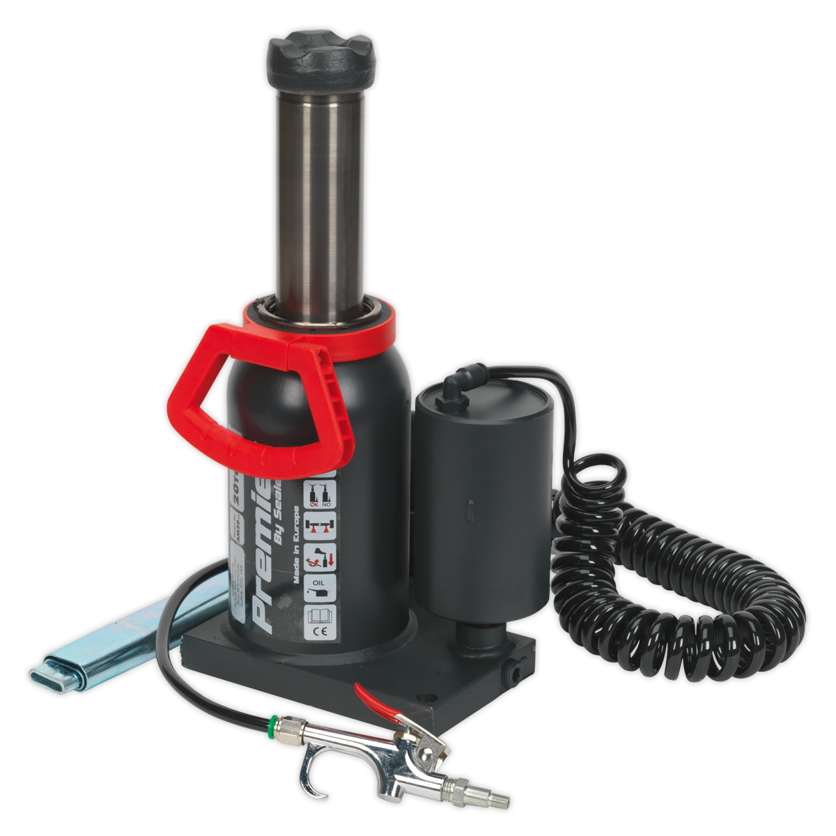 Sealey Bottle Jack 20 Tonne Manual/Air Hydraulic 90° Rotating Pump AM20