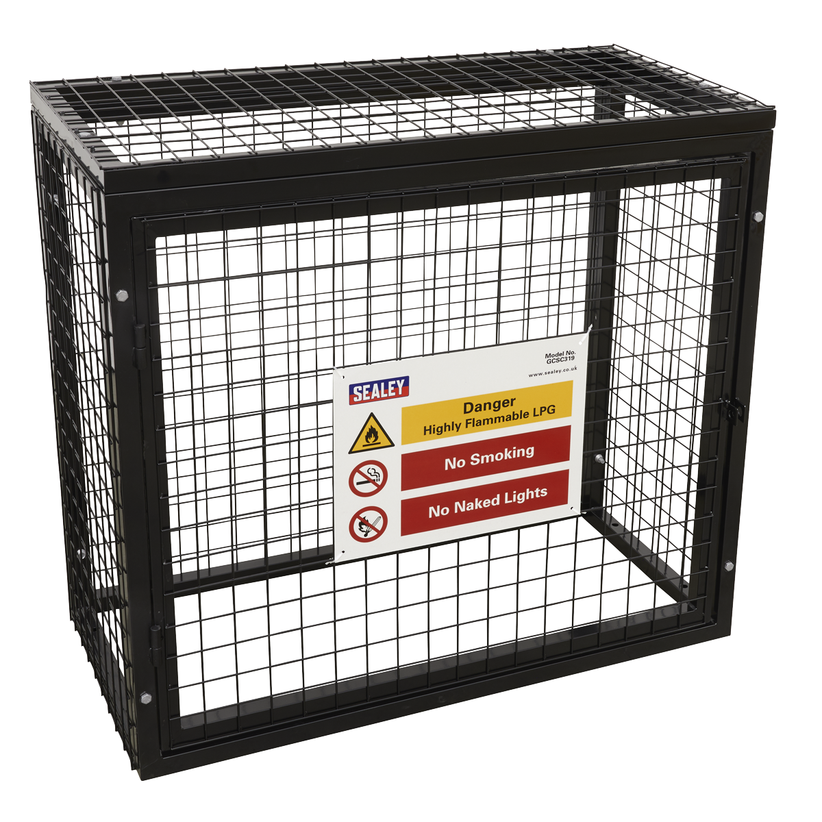 Sealey Safety Cage Powder Coated Galvanised - 3 x 19kg Gas Cylinders GCSC319