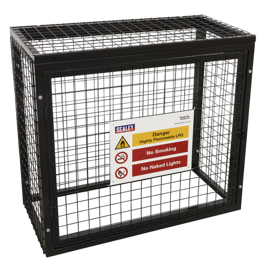 Sealey Safety Cage Powder Coated Galvanised - 3 x 19kg Gas Cylinders GCSC319