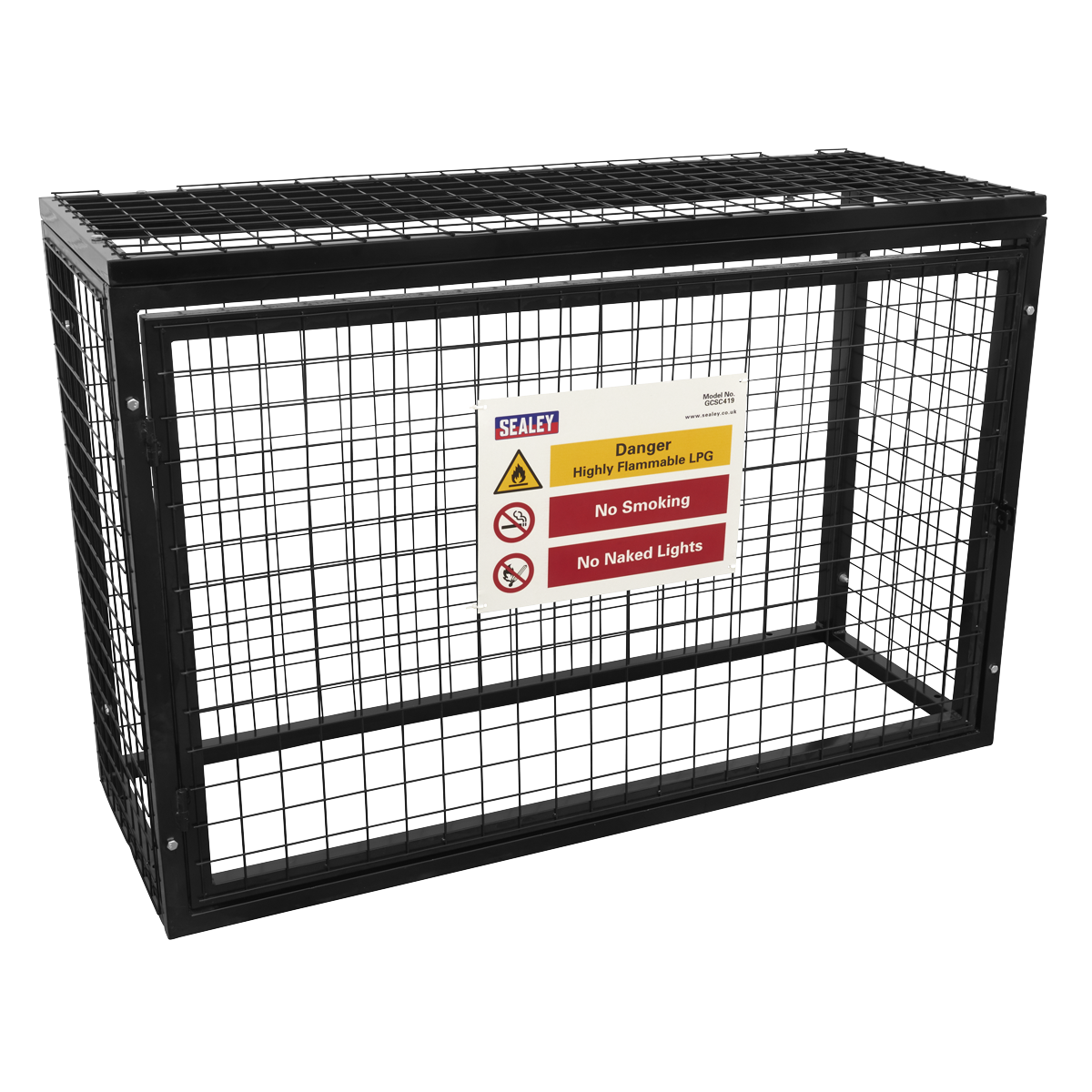 Sealey Safety Cage Powder Coated Galvanised - 4 x 19kg Gas Cylinders GCSC419