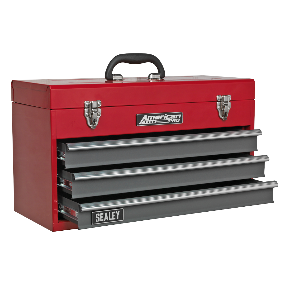 Sealey Topchest 3 Drawers Portable With Ball Bearing Runners - Red/Grey AP9243BB