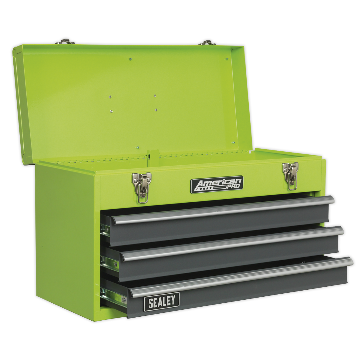 Sealey Tool Chest Box 3 Drawers Portable Ball Bearing Runners HiVis AP9243BBHV