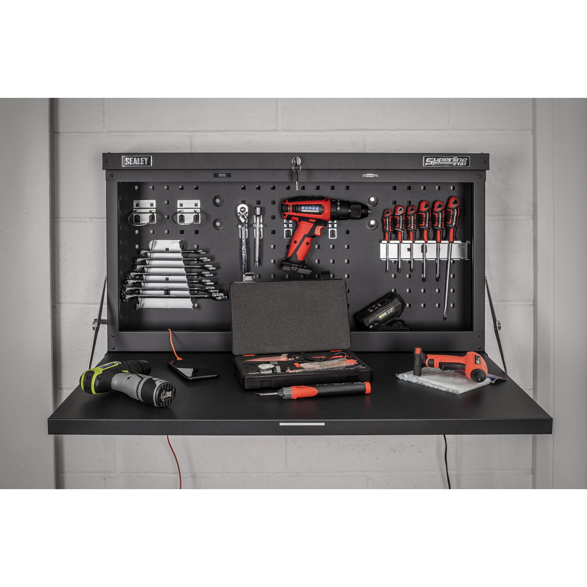 Sealey Wall Mounted Foldable Workbench 914mm x 620mm x 560mm Lockable APWMW01