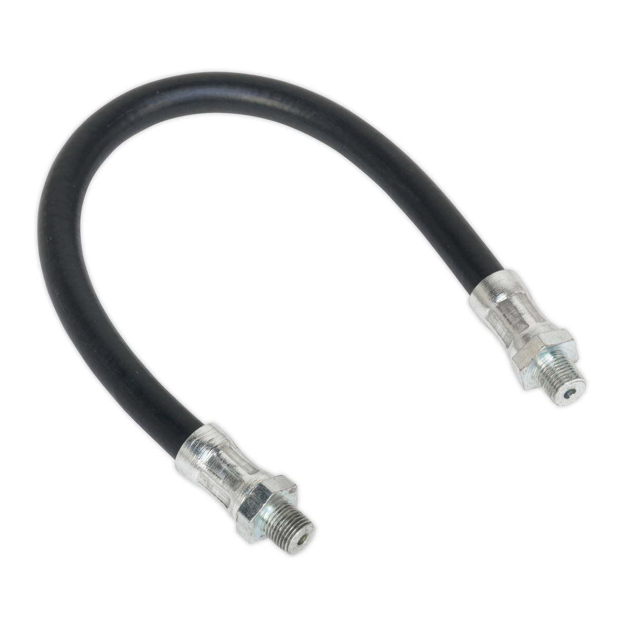 Sealey 1/8" BSP 300mm Flexible Rubber Delivery Hose Black/Silver GGH300