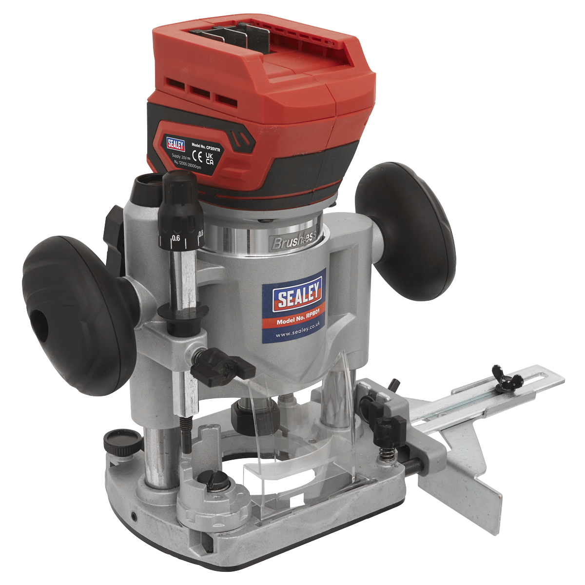 Sealey 20V SV20 Series Cordless Trimming Router Kit 4Ah 1 Battery CP20VTRKIT1