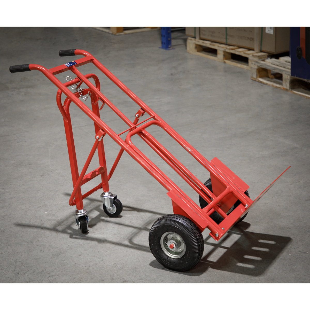 Sealey Sack Truck 3-In-1 With Heavy Duty Pneumatic Tyre 250kg Capacity CST989