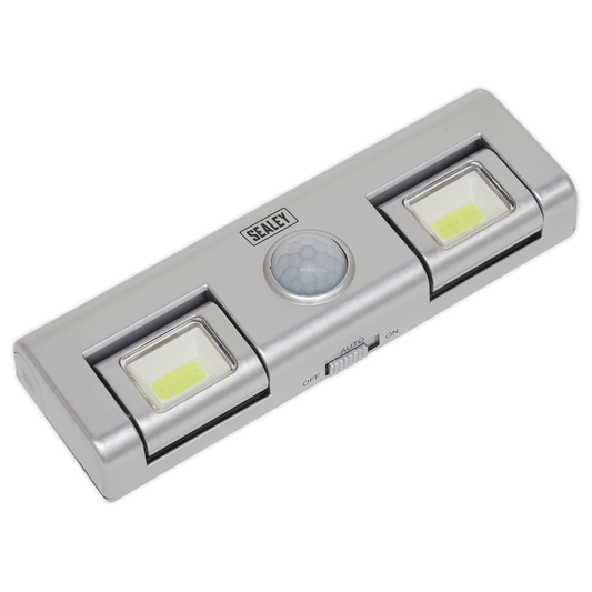 Sealey 1W COB LED Auto Light With PIR Sensor On/Off Switch - Silver GL93