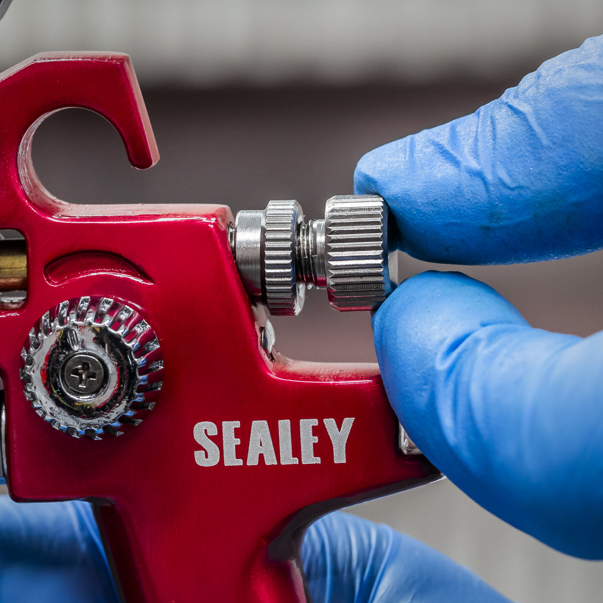 Sealey HVLP Gravity Feed Touch-Up Spray Gun Brass Air Cap 0.8mm Set-Up HVLP731