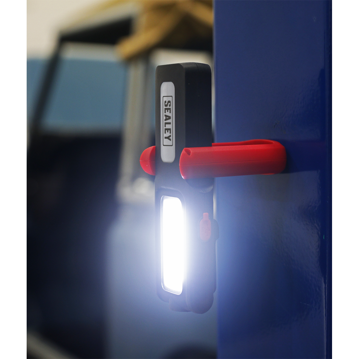 Sealey Rechargeable Inspection Light Lamp 5W COB 3W LED Power Bank Red LED318R