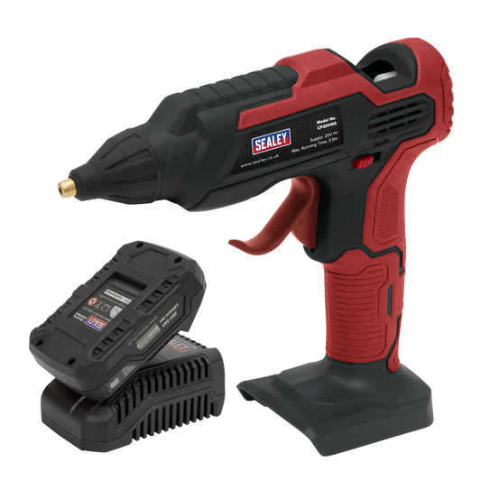 Sealey SV20 Series Cordless Glue Gun Kit 20V 2Ah Battery Red/Black CP20VGGKIT1