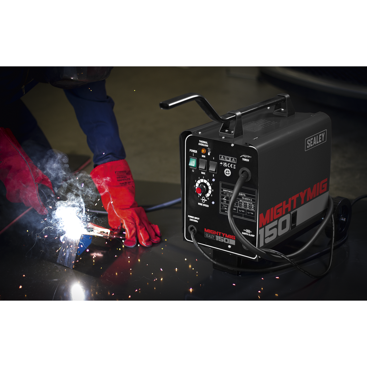 Sealey Professional Gas/No-Gas MIG Welder Ready-To-Go 150Amp 230V MIGHTYMIG150