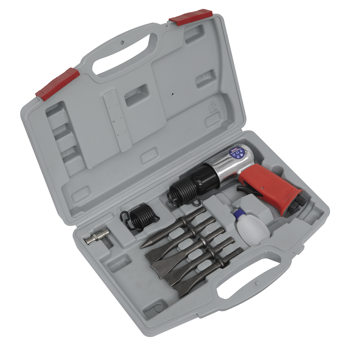 Sealey Air Hammer Kit Medium Stroke With Handle Exhaust and Soft Grip GSA12