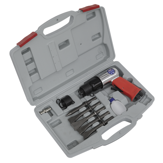 Sealey Air Hammer Kit Medium Stroke With Handle Exhaust and Soft Grip GSA12