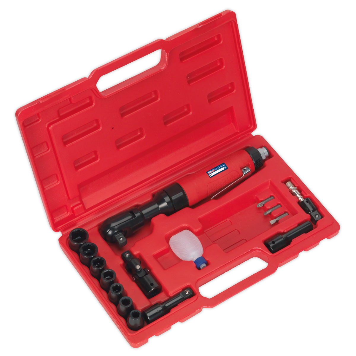 Sealey Air Ratchet Wrench Kit With Soft Grip Handle 1/2" Square Drive GSA21KIT