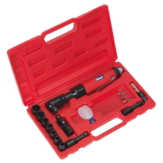 Sealey Air Ratchet Wrench Kit With Soft Grip Handle 1/2" Square Drive GSA21KIT