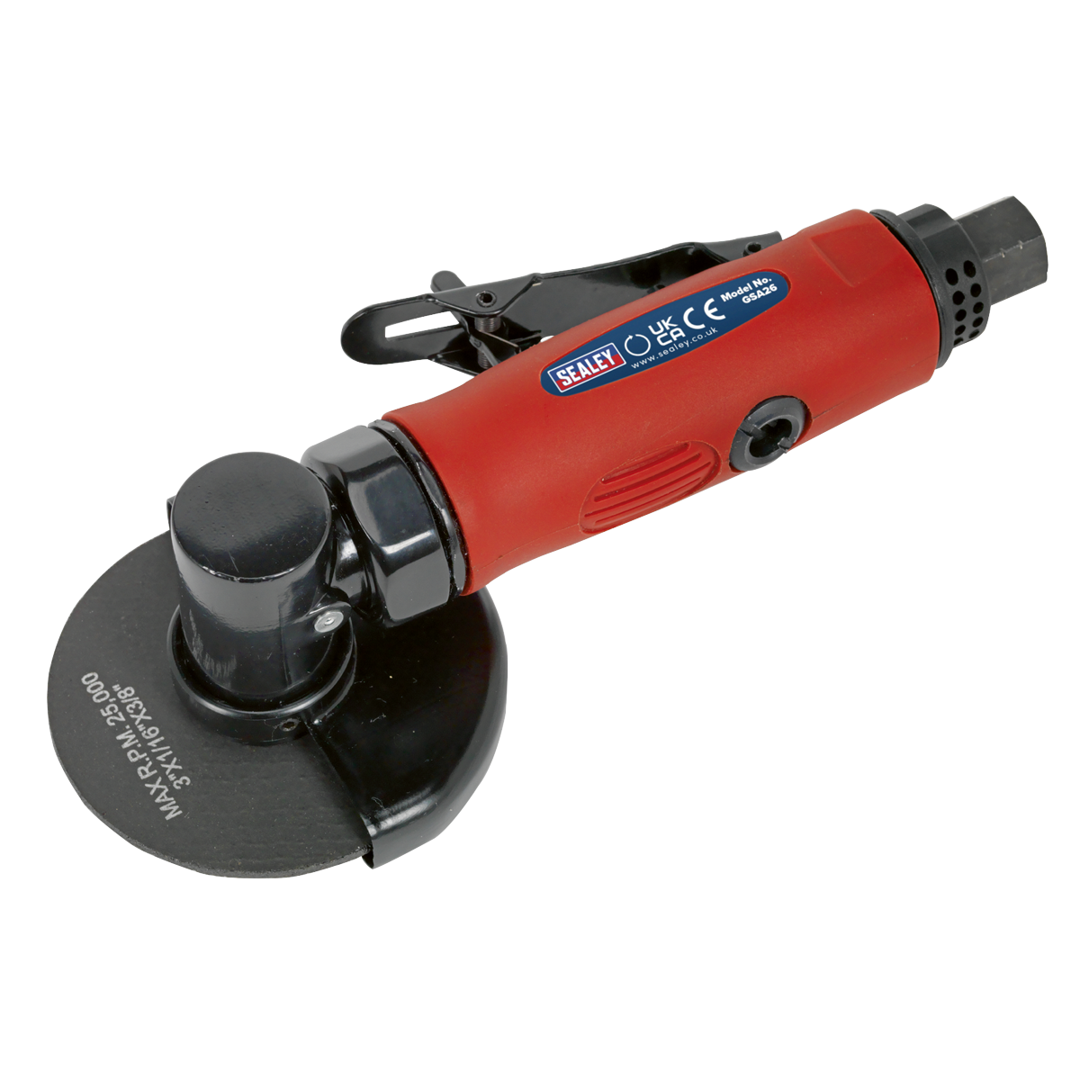 Sealey 75mm Straight Air Cut-Off Tool With 4-Position Air Valve 20000rpm GSA26