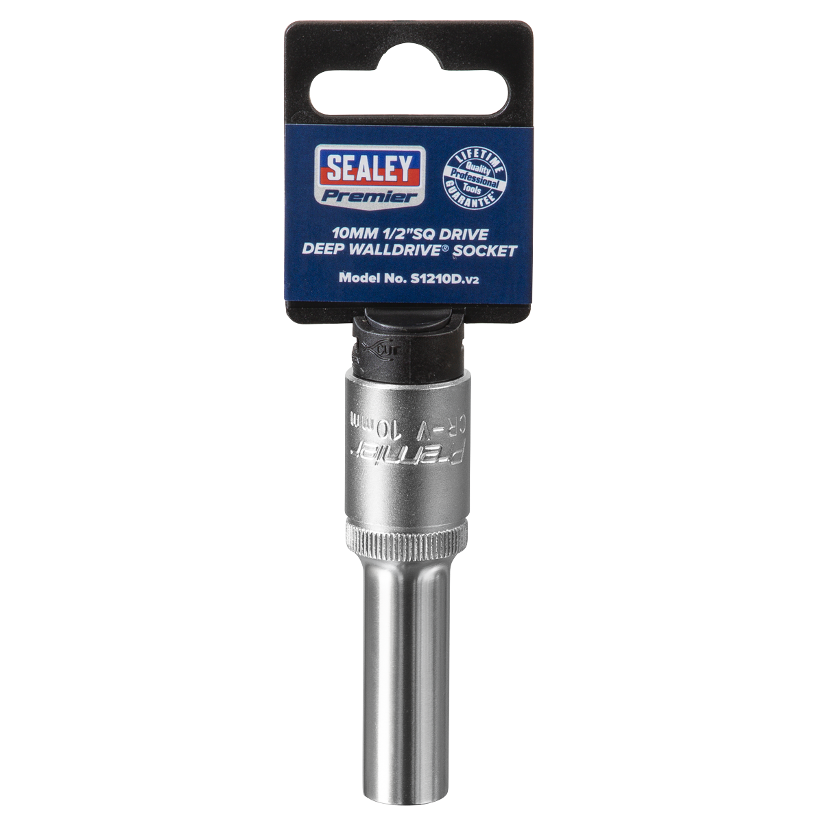 Sealey WallDrive Socket 10mm Deep 1/2" Square Drive Chrome Vanadium Steel S1210D