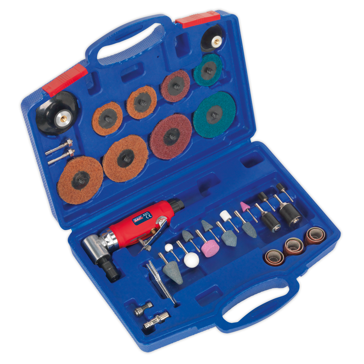 Sealey Generation Air Angle Die Grinder/Sander Kit 1/4" BSP 42 Pieces GSA674K
