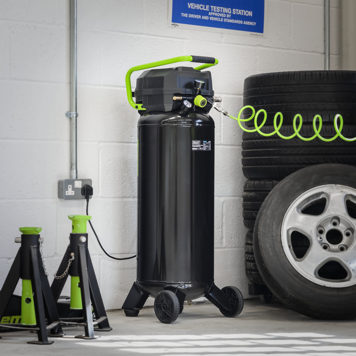 Sealey 50L Oil-Free Belt Drive Compressor With Handle & Wheels 2hp SAC05020