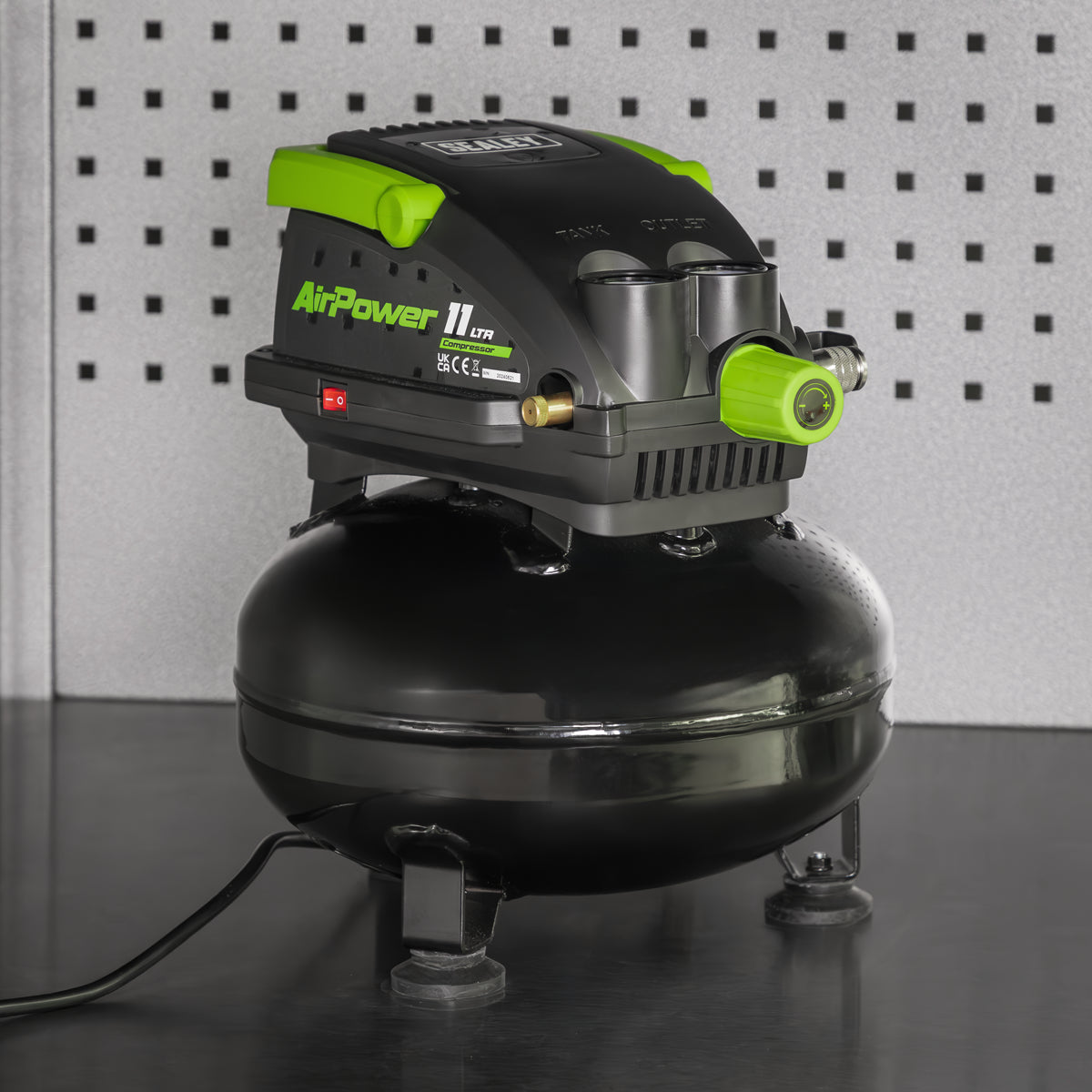Sealey Direct Drive Air Compressor 11L Oil Free 0.5hp Aluminium SAC1100