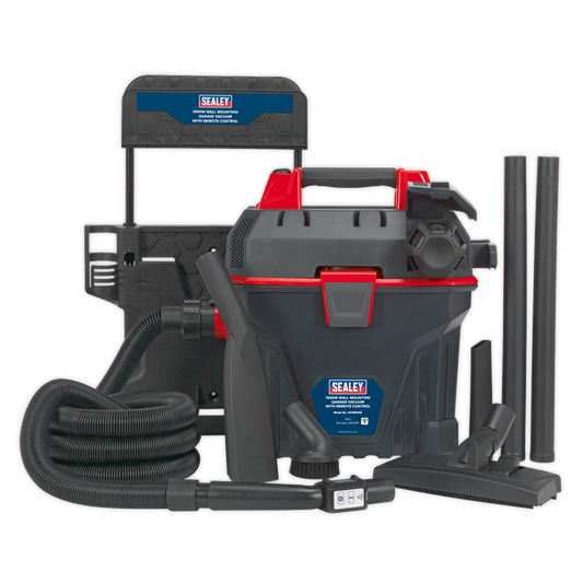 Sealey Garage Vacuum Cleaner 1500W With Remote Control & Wall Mounting GV180WM
