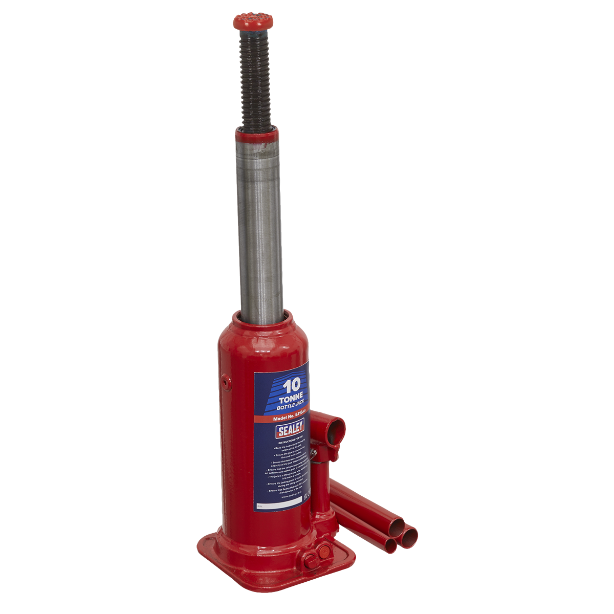Sealey Bottle Jack Lift With Overload Valve & 2-Piece Handle 10 Tonne SJ10