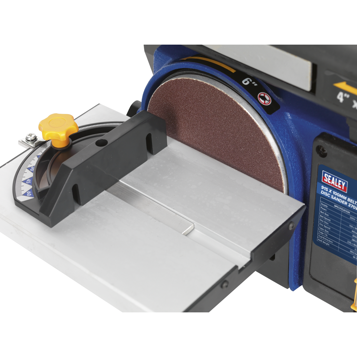 Sealey Belt/Disc Sander With Mitre Gauge 915 x 100mm/Ø150 370W/230V SM914