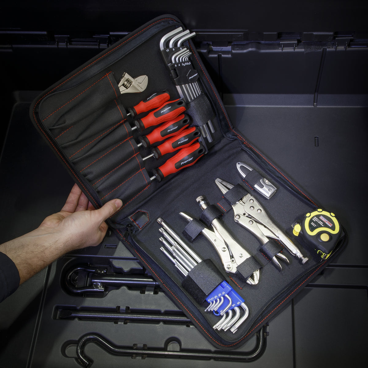 Sealey 6 Pocket Zipped Tool Pouch Workshop Organiser Storage Tote SMC43
